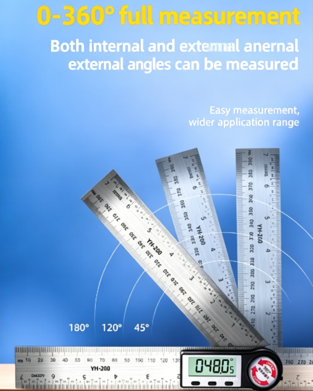 Multifunctional High-Precision Digital Angle Ruler | 0.05° Ultra-High Precision | 0–360° Full-Range Measurement | Thickened Stainless Steel