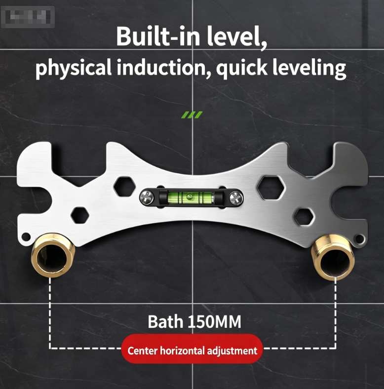9 in 1 Multifunctional Repair Wrench Bend Angle Leveling Wrench Shower Faucet Universal Repair Wrench Distance Measuring Tools Level Wrench