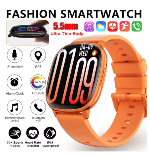 New Ultra-Thin Smart Watch Bluetooth Calling & Music Control Heart Rate Sleep Monitoring IP68 Waterproof Sports Smartwatch