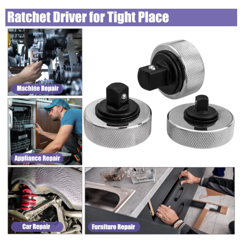Palm-sized Mini Ratchet Wrench 1/4‘ 3/8’ 1/2" | 45-tooth precision gear, designed for use in confined spaces – a portable, effort-saving wrench