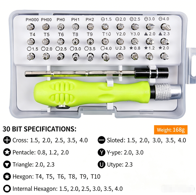 32-in-1 Magnetic Precision Screwdriver Set | Chrome-Vanadium Steel Bits, Magnetic, Repair Tools for Mobile Phones, Computers and Household Appliances