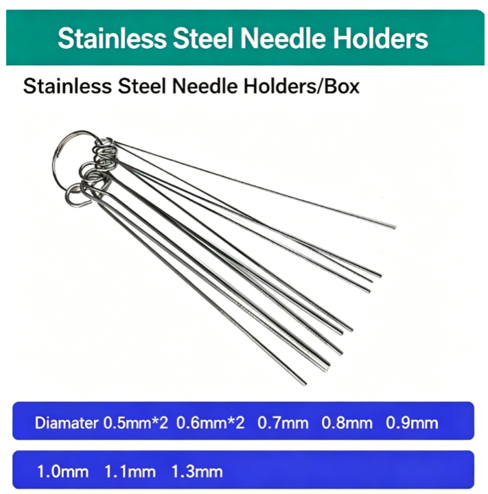 10Pcs 0.5–1.3 mm Flexible Stainless Steel Cleaning Pins | Unblocking Solder Sucker Tips · Fluxing Soldering Tips · Cleaning Cutting Tips | Essential Tools for Precision Repairs