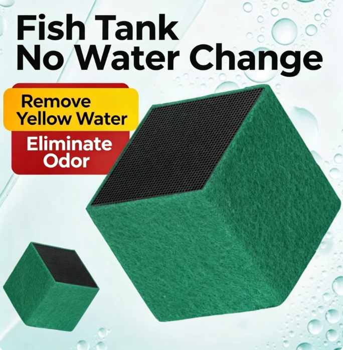 Aquarium Water Purification Honeycomb Activated Carbon Cubes (with cotton),Eliminates yellow water and fishy odours without the need for water changes