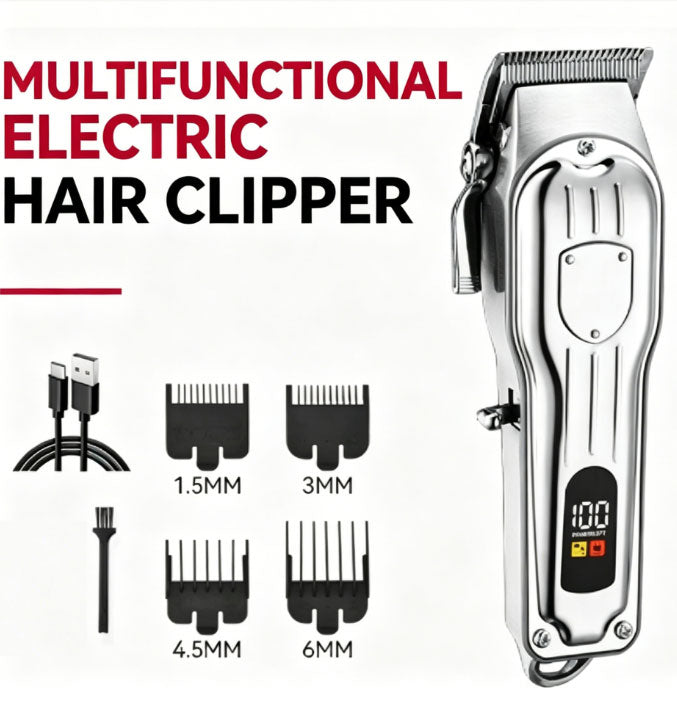 Professional Electric Bald Head Hair Clipper | Full Steel T-Blade | 6500RPM Powerful Motor | Self-Haircut Trimmer | Home & Salon Use