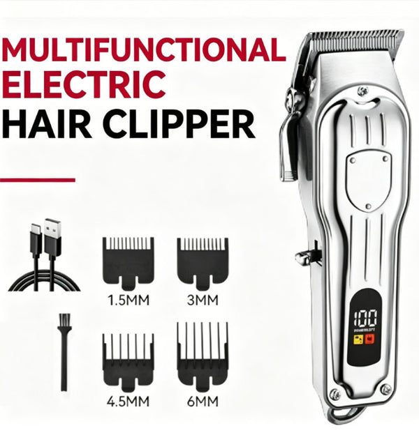 Professional Electric Bald Head Hair Clipper | Full Steel T-Blade | 6500RPM Powerful Motor | Self-Haircut Trimmer | Home & Salon Use