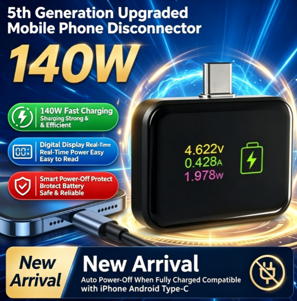 140W Phone Full-Charge Disconnector | AI-powered Smart Full-Charge Detection and Automatic Power-Off Protector