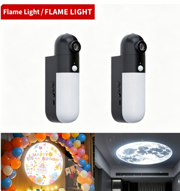 Smart Motion Sensor Light and Romantic Projection Light | Rechargeable Adjustable Angle | High-Definition Projection | Lighting for Corridors, Hallways and Entrances
