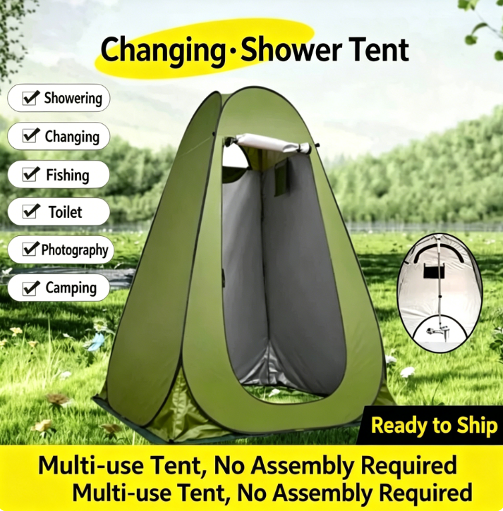 Instant-Set-Up Tent for Outdoor Bathing | Changing and Shower Enclosure | Portable Toilet and Changing Room
