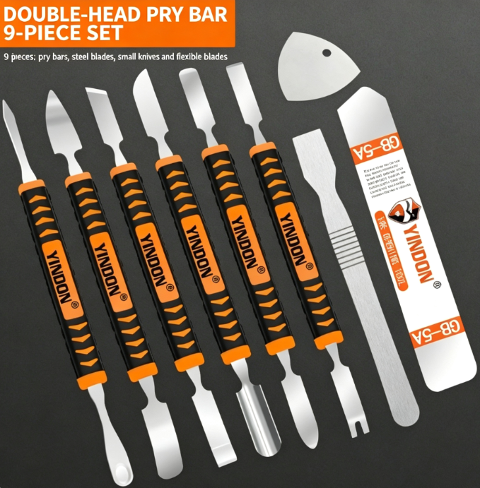 9Pcs Metal Crowbar Professional Opening Pry Repair Tools Flathead Bars Flat Spudger Mobile Phone Dismantling Electronic Device