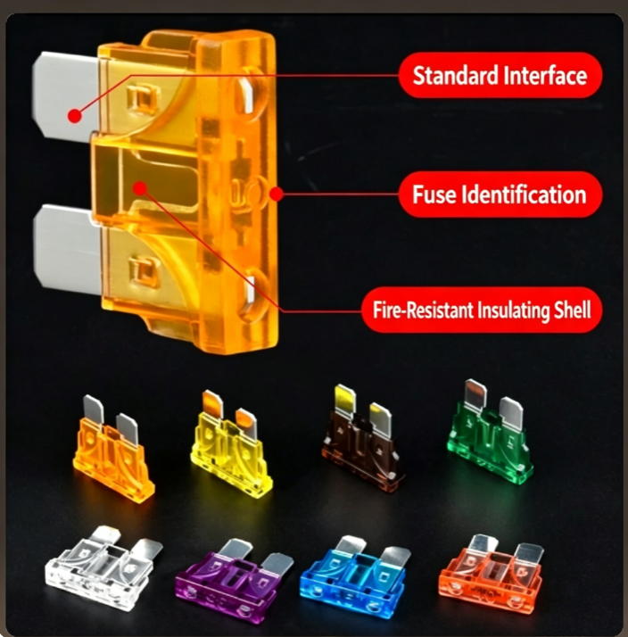 100Pcs Car Fuse Set | Mini/Small/Medium Sizes, 5-40A Full Coverage | Car Power Outlet and Cigarette Lighter Relay Fuses