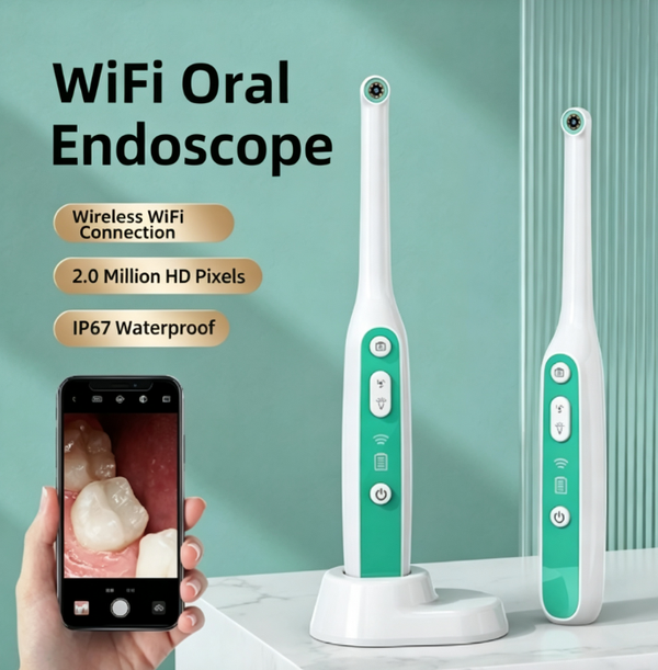 WiFi Oral Visual Endoscope | 2-Megapixel HD Wireless Dental Endoscope | Home Use for Oral and Pet Oral/Ear Exams | IP67 Waterproof Visual Endoscope