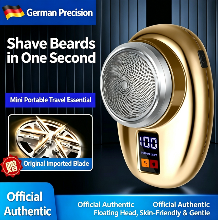 German Precision Engineering · Mini Smart Digital Electric Shaver | Mini and Portable, Fully Washable, Type-C Fast Charging