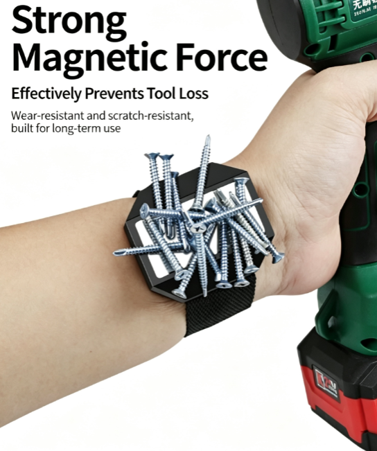 Magnetic Wristband for Screws & Tools | Strong Magnet Holder for Electricians, Carpenters, DIY | Hands-Free Third Hand Tool