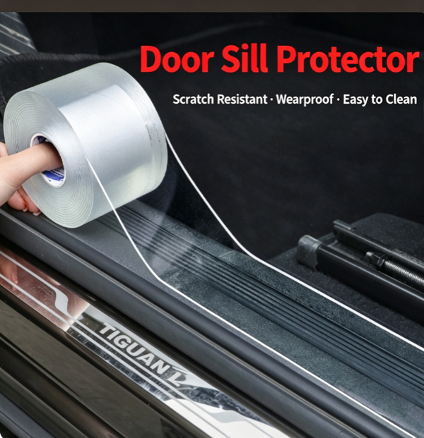 3Metrs Car Door Sill Protectors | Transparent Scratch-Resistant Strips | Thickened Protective Strips | Self-Adhesive Door Sill Strips | Universal Fit | Car Door Impact Protectors | Trunk Protection | Invisible Step Guards