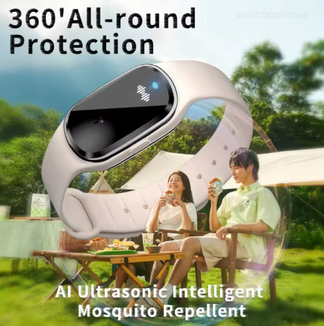 AI Ultrasonic Smart Mosquito Repellent Wristband | All-Around Protection Anytime, Anywhere