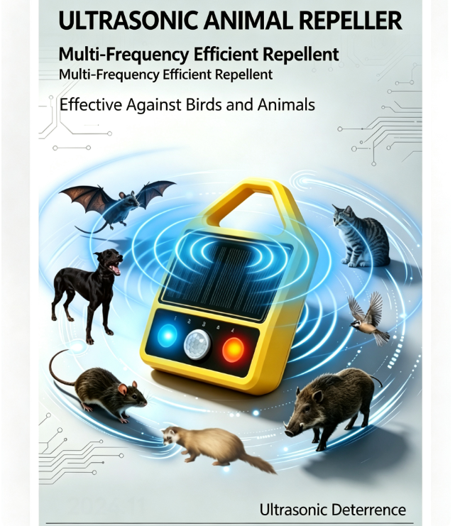 New Solar-Powered Ultrasonic Bird Repeller | Outdoor Balcony Protection Against Birds, Cats, and Dogs | Multi-Mode Infrared Sensing