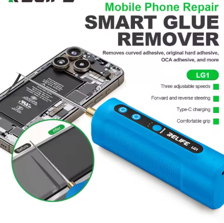 Smart Adhesive Remover: Efficiently removes adhesive from curved surfaces, original manufacturer’s hard adhesive, and OCA optical adhesive without damaging the screen