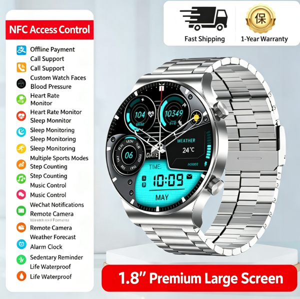 24/7 Health Monitoring Smartwatch | Borderless High-Definition Large Screen | Bluetooth Calling | Music Playback | 550mAh High-Capacity Battery | Siri Smart Voice Assistant