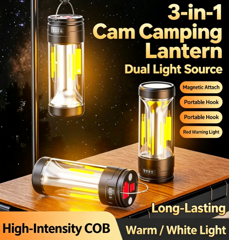 3-in-1 COB Floodlight + Spotlight + Ambient Lamp  Dual Light Sources (Near and Far) + Strong Magnetic Attachment + Type-C Fast Charging