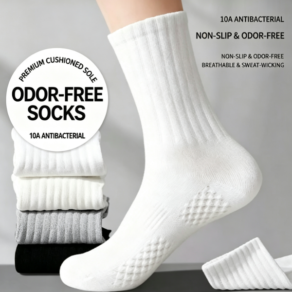3Pairs Lightweight Men's Summer Massage-Sole Antibacterial and Odor-Resistant Socks | Moisture-Wicking, Breathable, and Shock-Absorbing Running Socks | 10A-Grade Antibacterial and Non-Slip Sports Socks