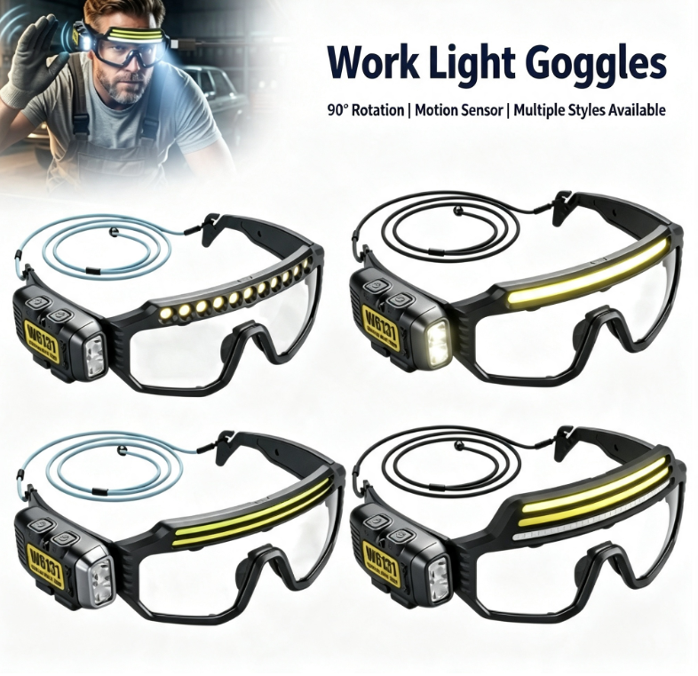 Multifunctional Ear-Hook Induction Eyeglass Headlamp, High-Intensity Head-Mounted Flashlight | Type-C Charging, Wave-Activated, Multi-Level Dimming, 90° Rotation | Maintenance Work, Night Fishing, Camping, Repair Lighting