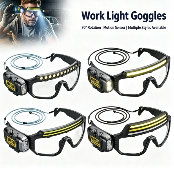 Multifunctional Ear-Hook Induction Eyeglass Headlamp, High-Intensity Head-Mounted Flashlight | Type-C Charging, Wave-Activated, Multi-Level Dimming, 90° Rotation | Maintenance Work, Night Fishing, Camping, Repair Lighting