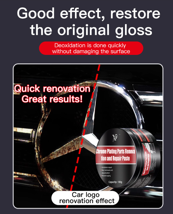 100g Chrome Parts Restoration Paste | Rust and Oxidation Removal for Car Emblems and Trim | Polishing and Restoration of Plated Parts