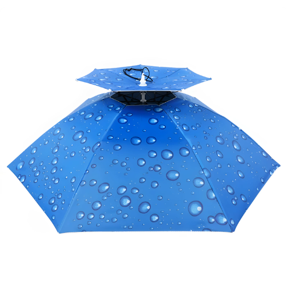 Extra-Large 95cm Folding Head-Worn Umbrella Hat – UPF 50+ Sun Protection, UV Protection, for Sun and Rain, Hands-Free for Fishing, Gardening, and Other Outdoor Activities