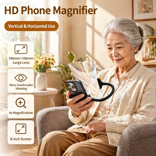 4X HD Smartphone Screen Magnifier | Fresnel Lens | Clip-On, Hands-Free | Instantly Turns Your Screen into an 8-Inch Giant Screen