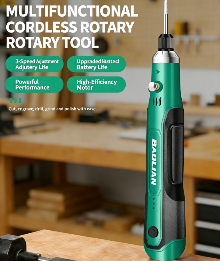 Lithium-Ion 3-Speed Electric Grinder | Compact Handheld Electric Grinder | Tool for Polishing and Drilling Jade and Wood Carvings | USB-Rechargeable and Mains-Powered