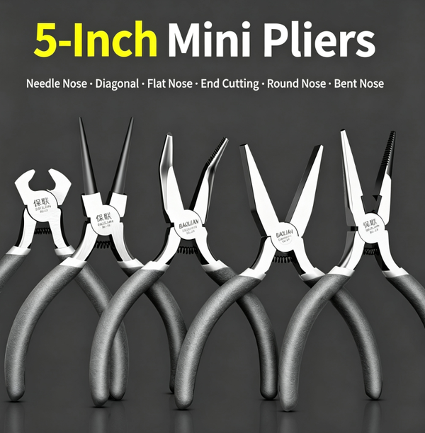 5-Inch Mini Multi-Function Pliers Six Different Pliers Types to Cover All Scenarios, from Gripping and Cutting to Bending