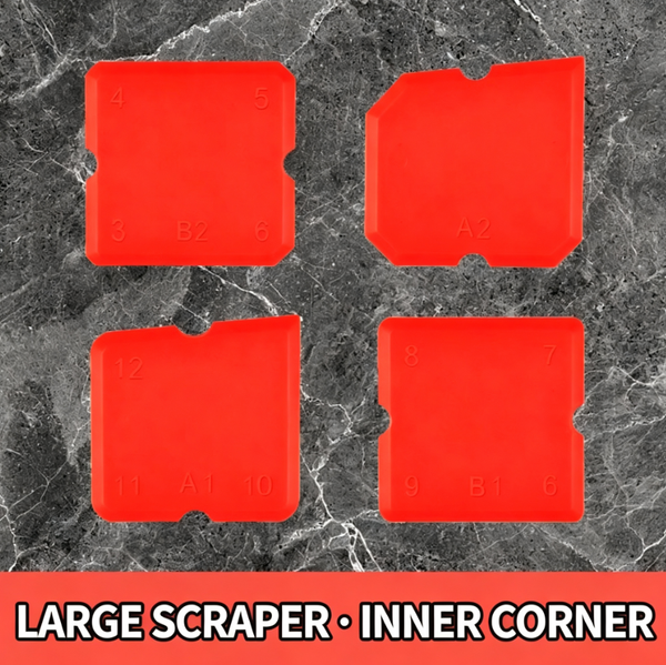 4-Piece Set Large Grout Squeegee —A Light Swipe for Perfect Finishing on Inside Corners
