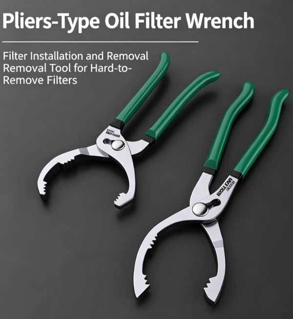 10/12-inch Pliers-Style Oil Filter Wrench | Jaw Opening Range: 45–175 mm, 3-Position Adjustable High-Carbon Steel Oil Filter Removal Tool | Universal Automotive Maintenance DIY Essential
