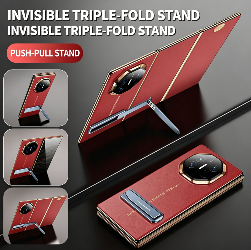 Phone Tri-fold Invisible Mount, Three-Section Sliding Magnetic Design, Ultra-Thin, Mini, and Portable, Universal Mount for Foldable Phones and Tablets