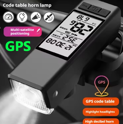 3-in-1 GPS Smart Speedometer with Horn and Light | Speedometer + High-Intensity Headlight + High-Decibel Horn—Three Functions in One Device: The Ultimate Evolution in Cycling Gear