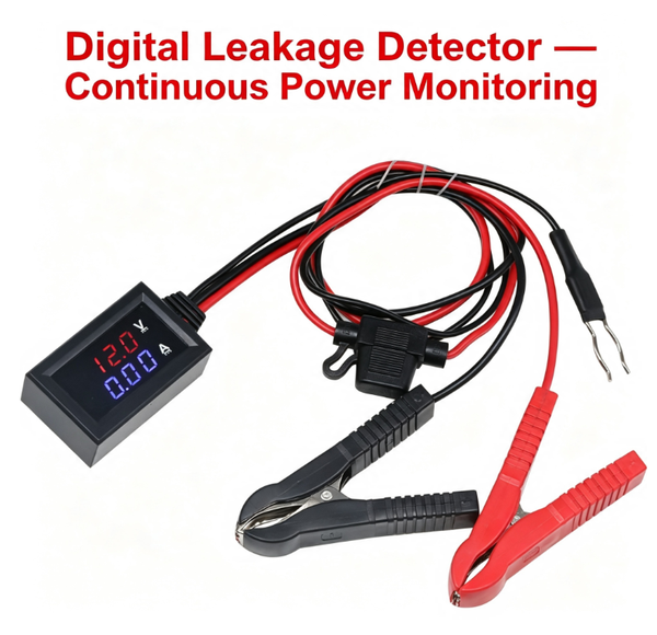 Automotive Leakage Current Tester | OBD DC Dual-Channel Digital Current and Voltage Meter | Leakage Current Testing Without Power Interruption, 0–18 V/0–30 A | Red and Blue LED Display