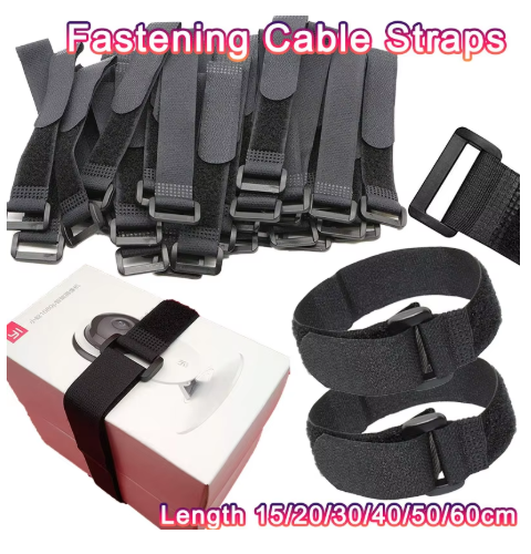50Pcs Buckle-and-Loop Velcro Straps | Non-Stretch Multi-Purpose Cable Organizers | Cable Ties for Bicycles, Data Cables, and Hoses