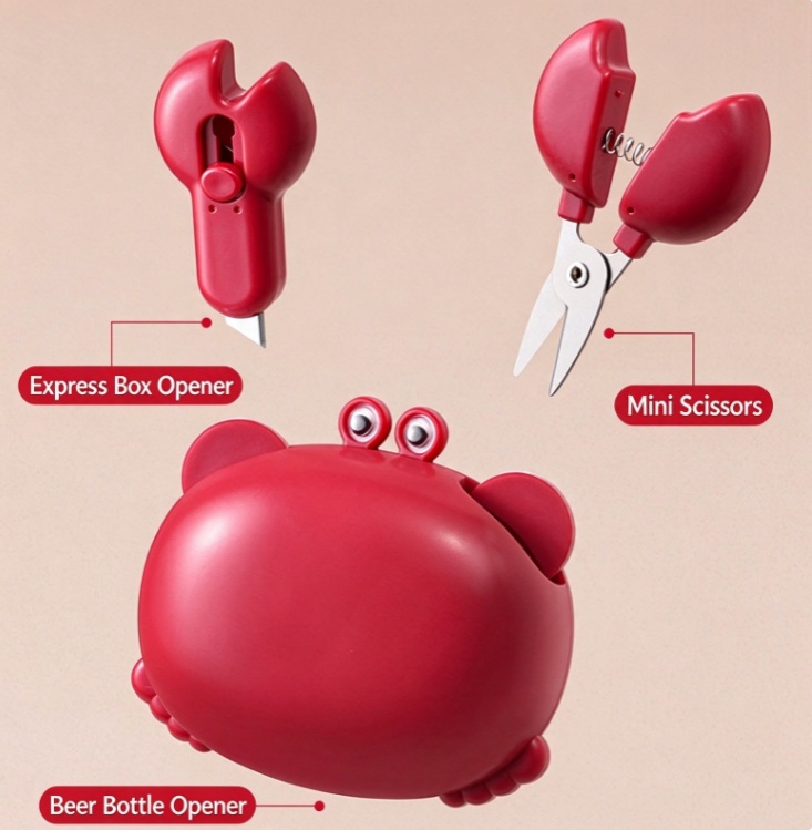 4-in-1 Multifunctional Magnetic Crab Bottle Opener | Fridge Magnet (Bottle Opener/Scissors/Can Opener/Magnet)