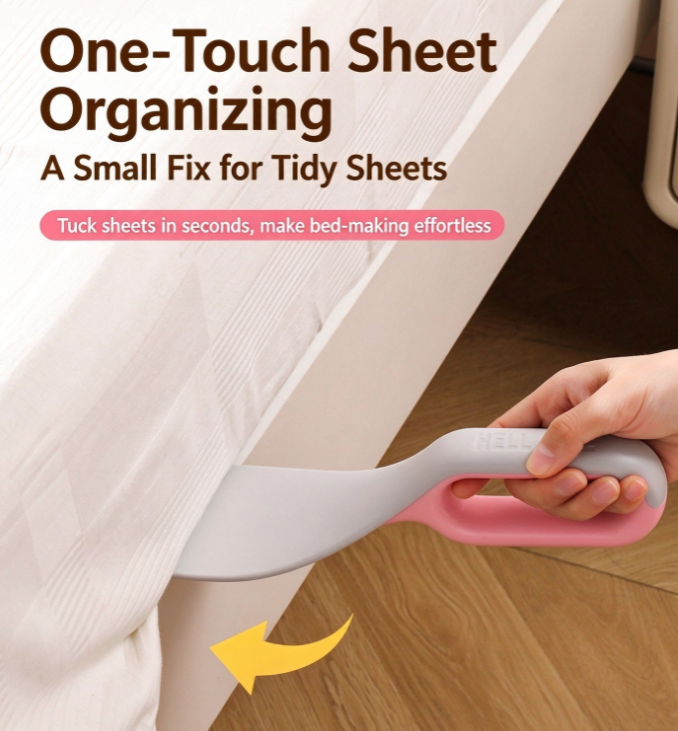 2-in-1 Mattress Lifter & Bed Sheet Tucking Tool | Ergonomic Bed Maker with Lint Remover