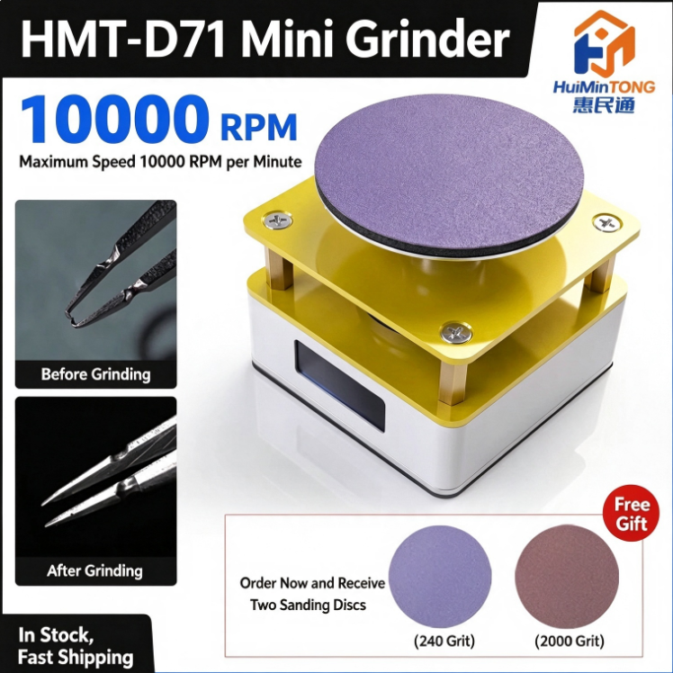 Mini Multifunction Grinder | 10,000 RPM Mini Electric Polisher | The Ultimate Tool for Repairing Tweezers, Soldering Iron Tips, and Knife Blades | With LCD Display