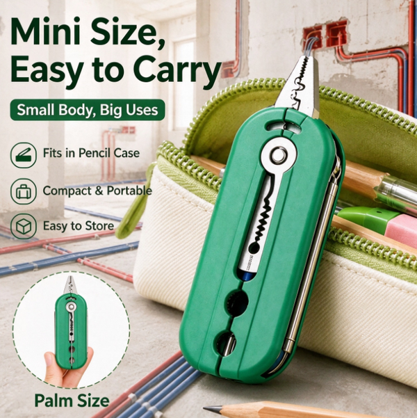 Mini Multifunctional Wire Stripper | Industrial-Grade Wire Stripper for Electricians | All-in-One Tool for Crimping, Cutting, and Stripping | Portable and Easy to Carry