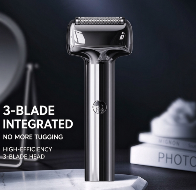 3-Blade Magnetic Reciprocating Electric Shaver High-end, Minimalist, and High-tech
