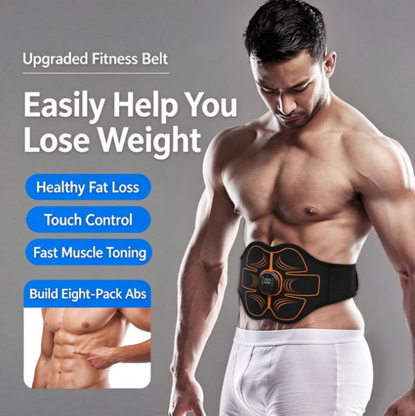 EMS Smart Microcurrent Weight Loss and Body-Sculpting Waist Belt | 10 Modes · 30 Intensity Levels | High-Tech Solution for the Lazy at Home—Easily Get Rid of That Belly Fat