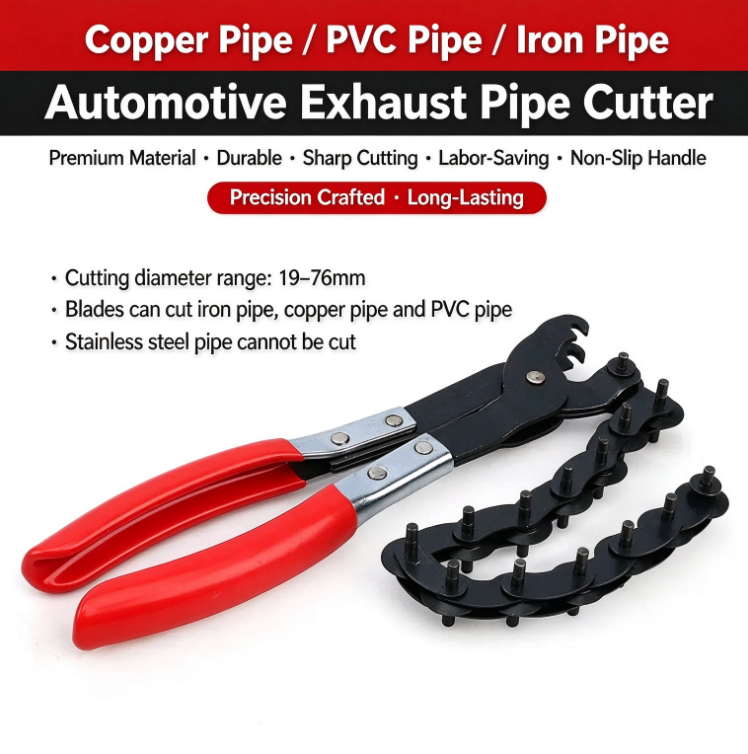 Automotive Exhaust Pipe Cutter | Chain-Type Pipe Cutter 19–76 mm | Pipe-Cutting Tool Specifically Designed for Copper, PVC, and Steel Pipes