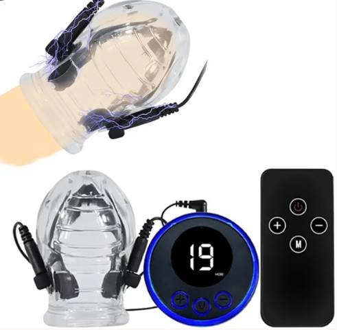 Electric Shock Penis Trainer – 8 Modes, 19 Intensity Levels, Remote Control, Silicone
