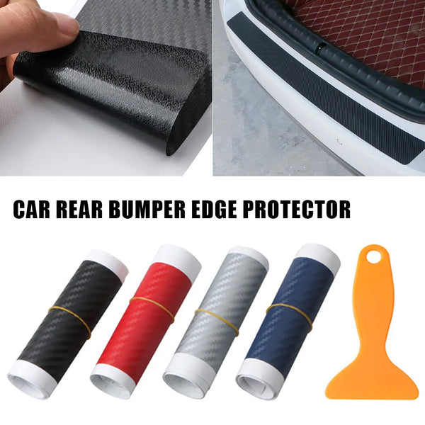 2Pcs Universal Car Carbon Fiber Trunk Door Sill Protector Rear Bumper Guard Car Styling Accessories