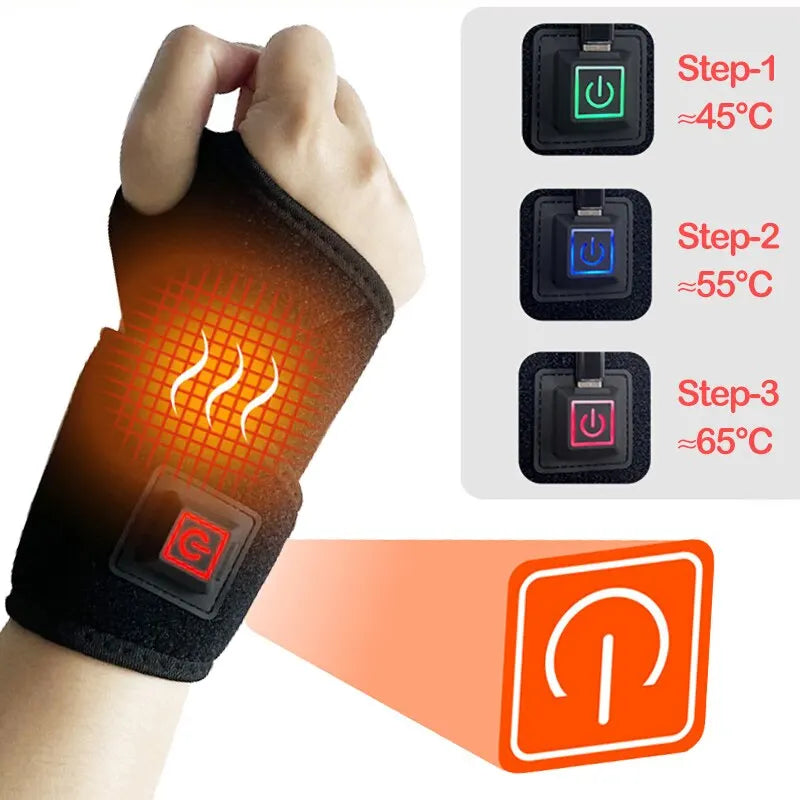 Universal Heating Therapy Electric Moxibustion Wrist guard, suitable for sports sprain and strain,wrist joint pain, cold,USB Plug Health Care Devic