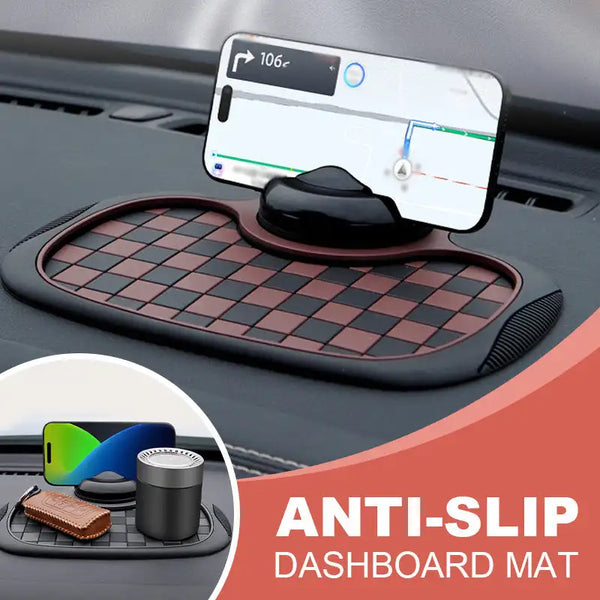 Multifuntional Car Phone Holder Anti Slip Mat 360-Degree Rotation Dashboard Phone Mount with Hide Parking Number Plate