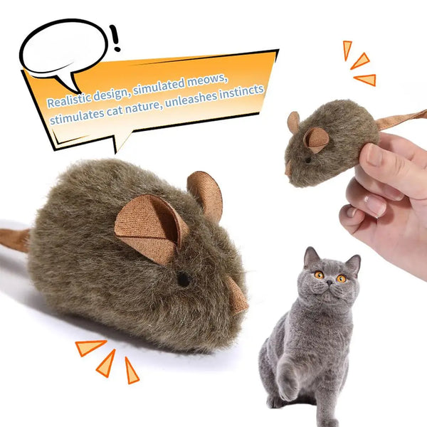 2Pcs Smart Sensing Sound-Making Cat Toy | Simulated Calling Mouse Plush Toy | Cat Entertainment and Amusement Tool | Cross-border Pet Toy