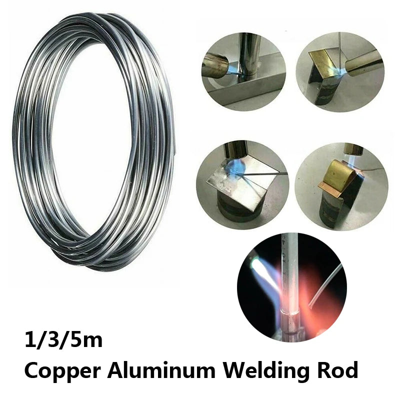 3 Meters Easy Melt copper-aluminum flux-cored wire 1.6mm / 2.0mm low temperature aluminum welding rod bar solder wick soldering For Copper Aluminum Stainless Steel Iron and other Melt